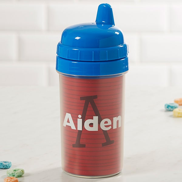 Personalized Red and Black Pirate Mouse Ears Toddler Cup with Lid and Built in Straw Sippy Cup 