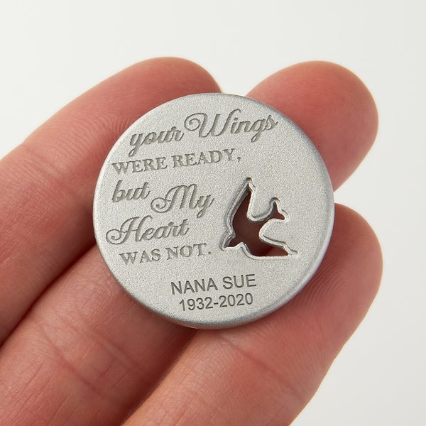 Personalized Pocket Tokens Memorial Dove