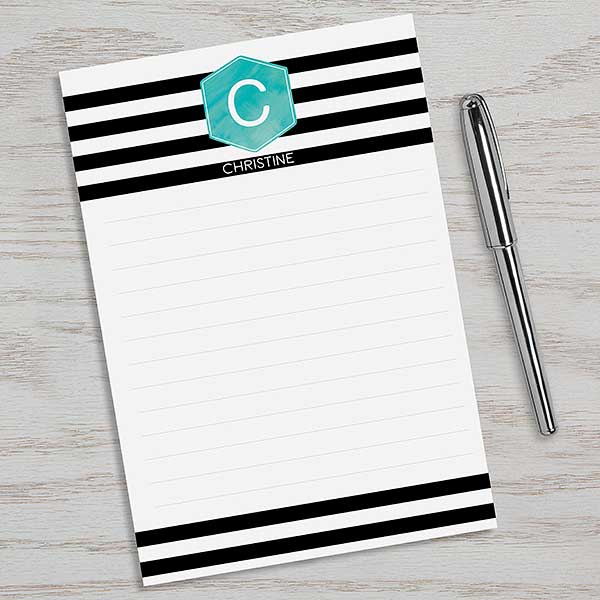 Personalized Notepads - Modern Stripe Design - 17923