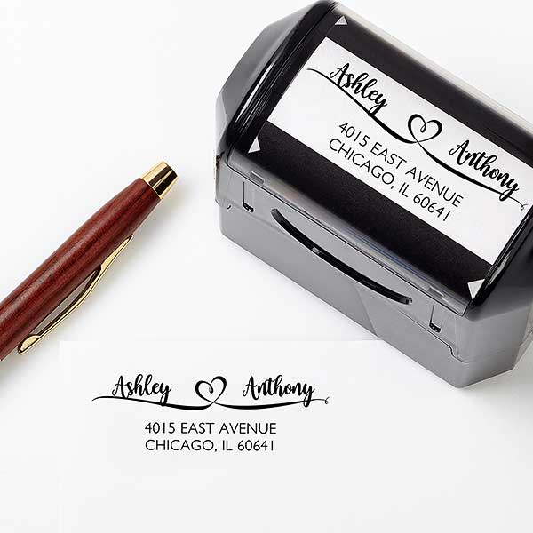 Personalized Address Stamp - Loving Pair - 17926