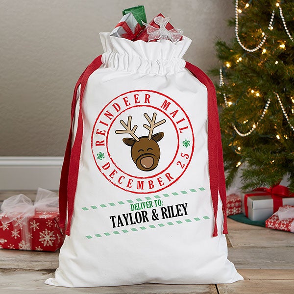 Personalized Santa Sack - Reindeer Mail - 17935