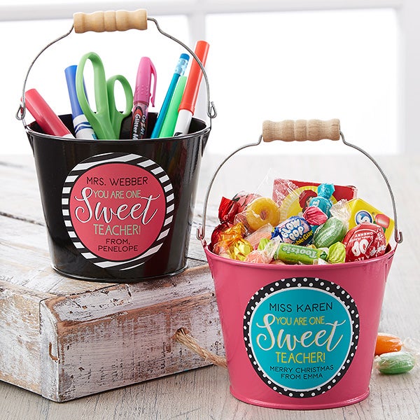 Personalized Teacher Gifts Mini Metal Bucket