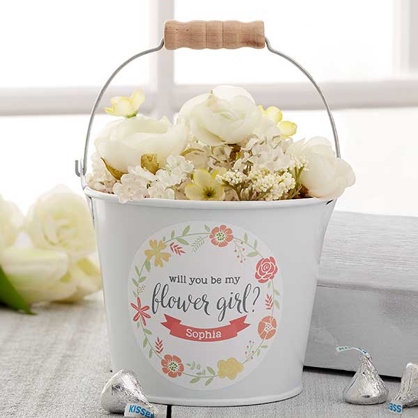 Personalized Mini Buckets - Will You Be My Flower Girl - 17944