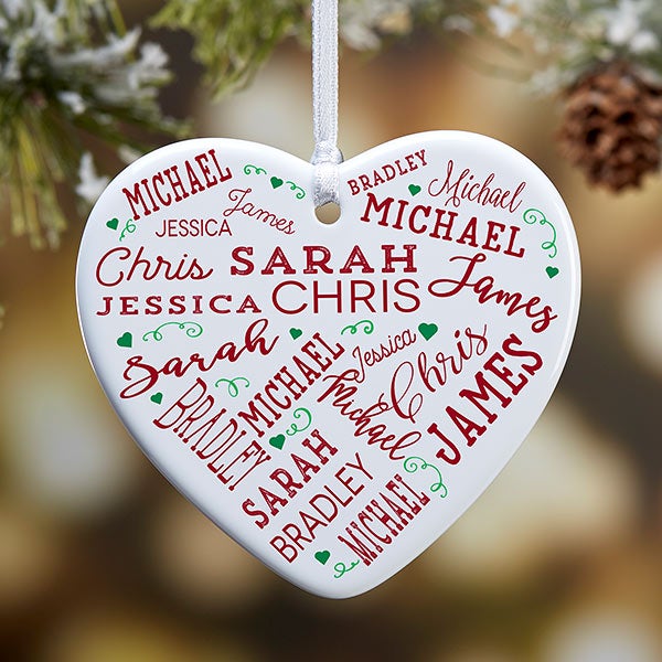 Personalized Heart Ornaments - Close To Her Heart