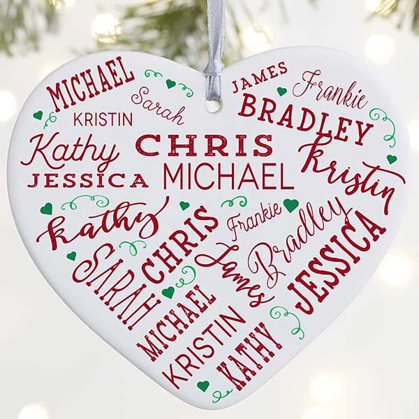 Personalized Heart Ornaments - Close To Her Heart - 17949