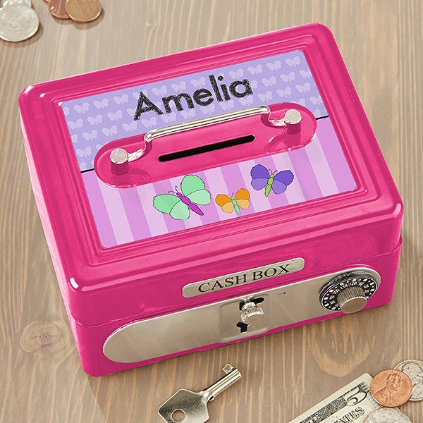 Personalized Kids Cash Box - For Girls - 17952