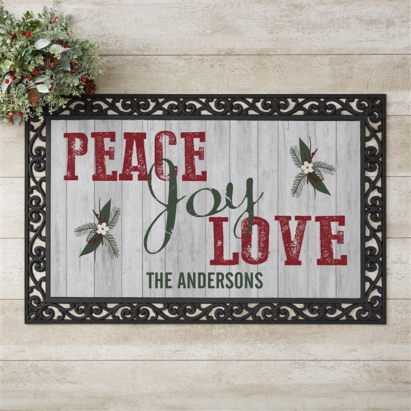 Personalized Peace, Love, Joy Doormats - 17965