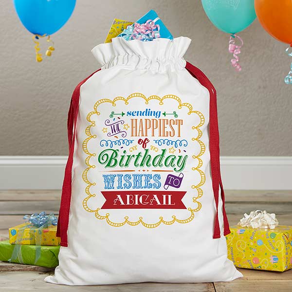 Personalized Birthday Canvas Gift Bag - 17975