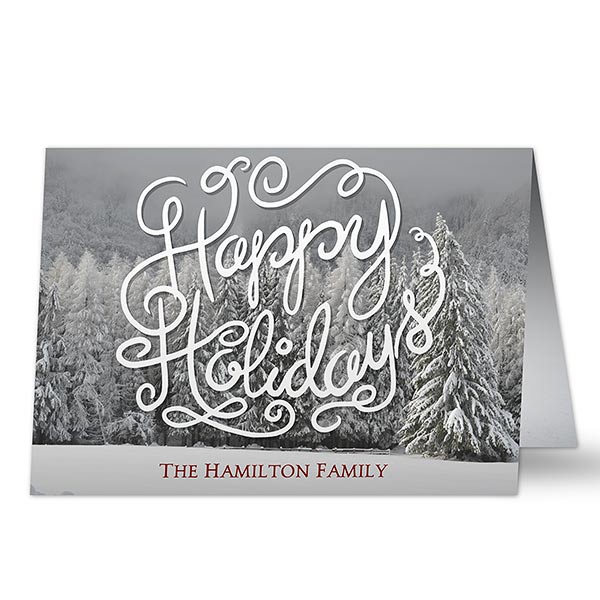 Personalized White Christmas Holiday Card - 17997