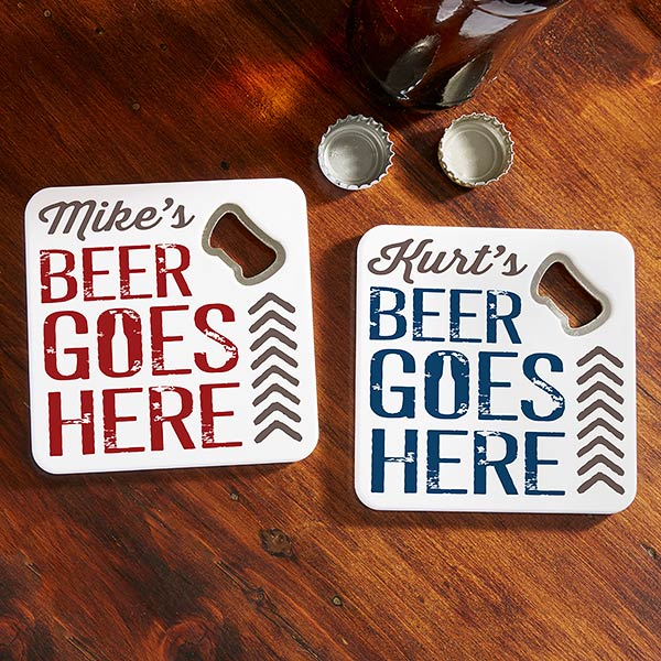 Personalized Beer Bottle Opener Coasters - 18003