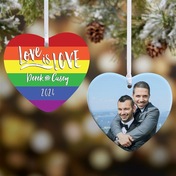 Personalized Rainbow Christmas Ornament - Love Is Love - 18008