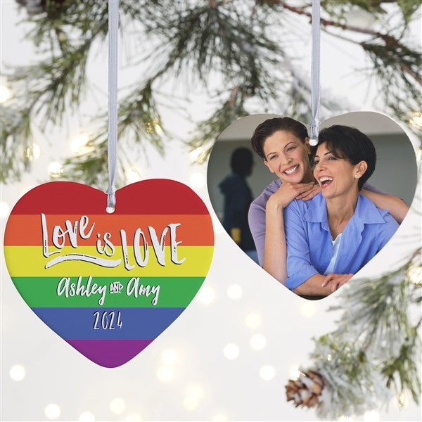 Personalized Rainbow Christmas Ornament - Love Is Love - 18008
