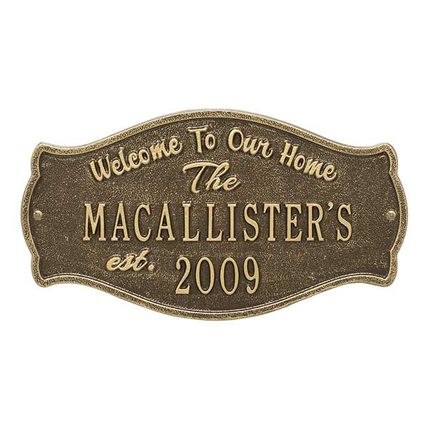 Personalized Welcome Home Plaque - 18029D