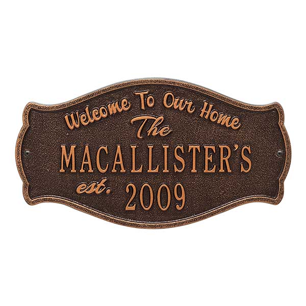 Personalized Welcome Home Plaque - 18029D