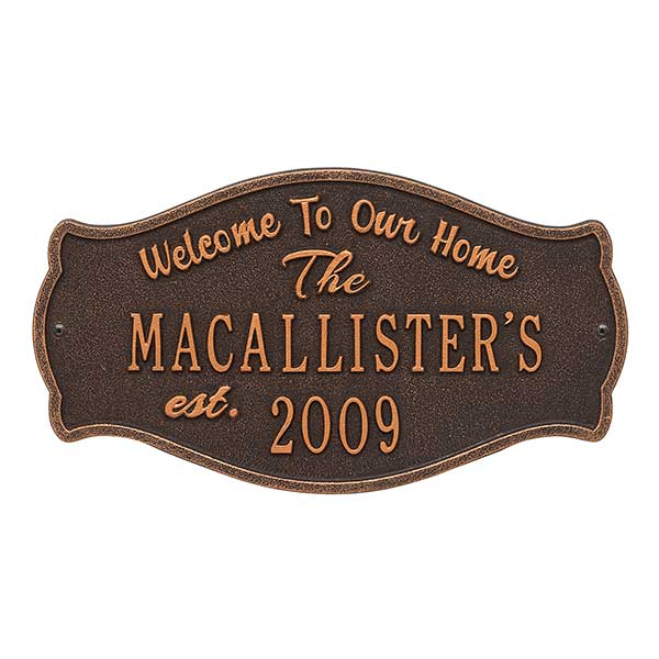 Personalized Welcome Home Plaque - 18029D