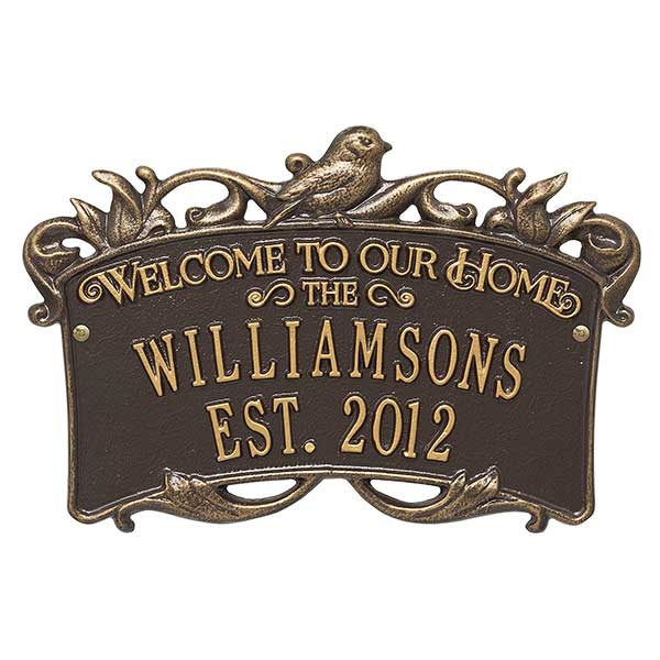 Personalized Wedding Home Plaque - Songbird - 18031D