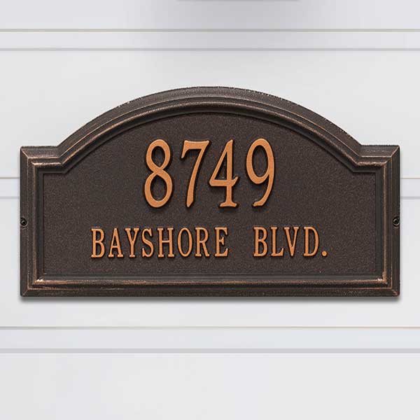 Custom address number sign Personalized With arched top Aluminum plaque 