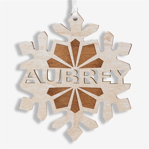 Personalized Wooden Snowflake Christmas Ornament - 18059