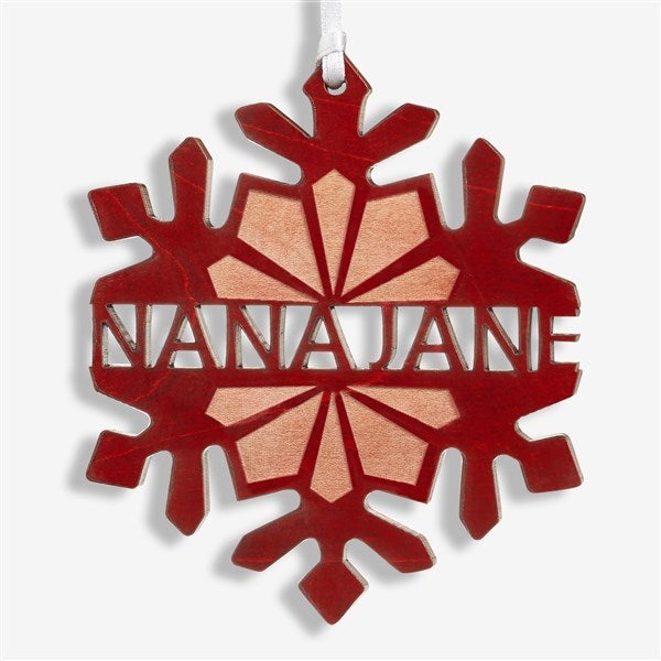 Personalized Wooden Snowflake Christmas Ornament - 18059