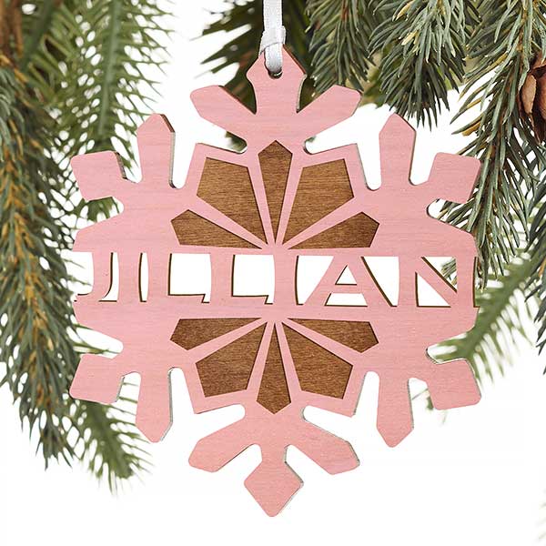 Personalized Wooden Snowflake Christmas Ornament - 18059