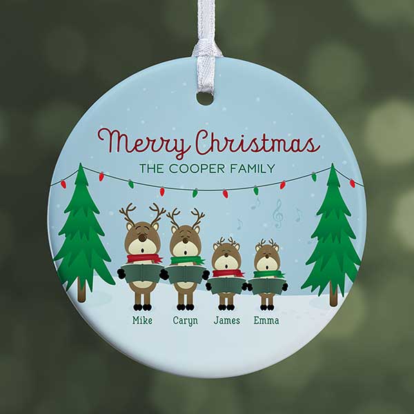 Personalized Reindeer Family Christmas Ornaments - 18063