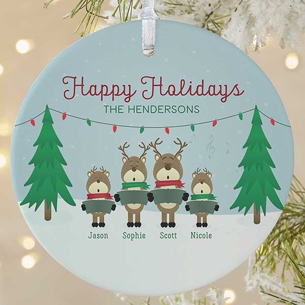 Personalized Reindeer Family Christmas Ornaments - 18063