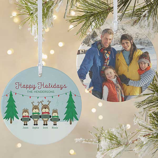 Personalized Reindeer Family Christmas Ornaments - 18063