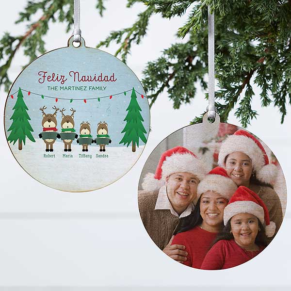 Personalized Reindeer Family Christmas Ornaments - 18063