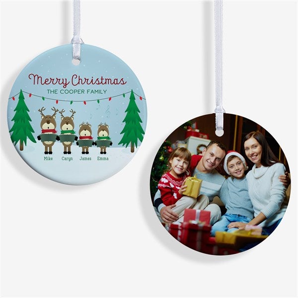 Personalized Reindeer Family Christmas Ornaments - 18063