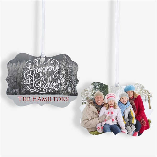 Personalized Metal Photo Ornament - White Christmas - 18066