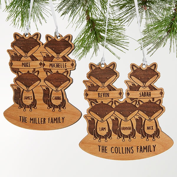 Personalized Family Ornament - Fox Family - 18071