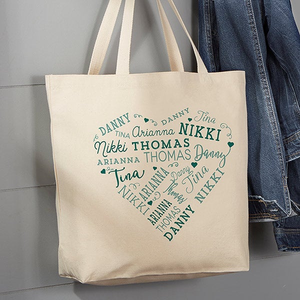 [Custom Name] Personalized Tote Bag - Bride with Hearts Design