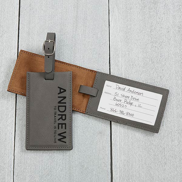 Bold Style Personalized Leather Luggage Tags - 18119