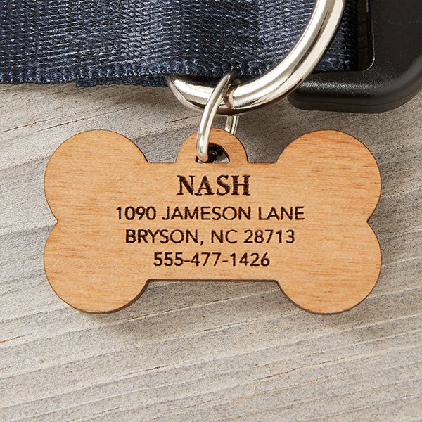 Personalized Wooden Pet ID Tag - 18133