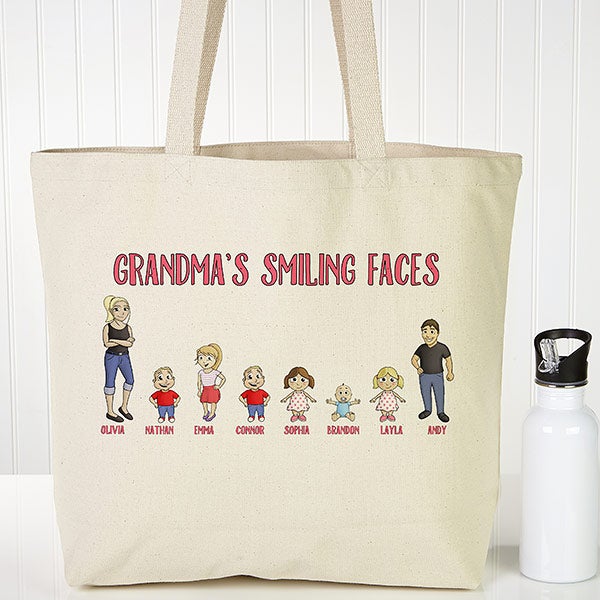 Personalized Canvas Tote Bag Grandchildren Characters Personalized Canvas Tote Bag Grandchildren Characters 18147