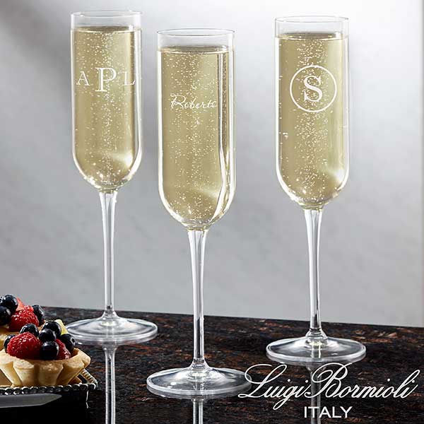 personalized champagne flute luigi