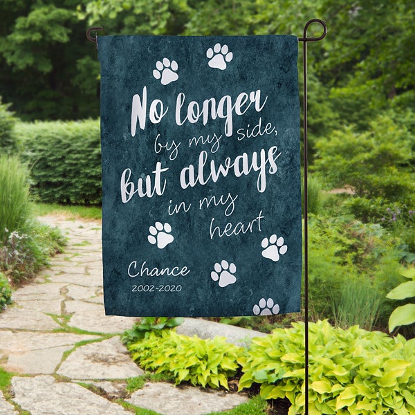 Pet Memorial Personalized Garden Flag Paw Prints