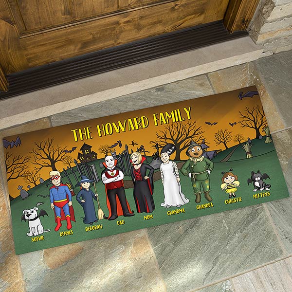 Halloween Family Characters Personalized Doormats - 18207