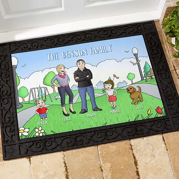 Personalized Doormat 18x27 Our Family Characters