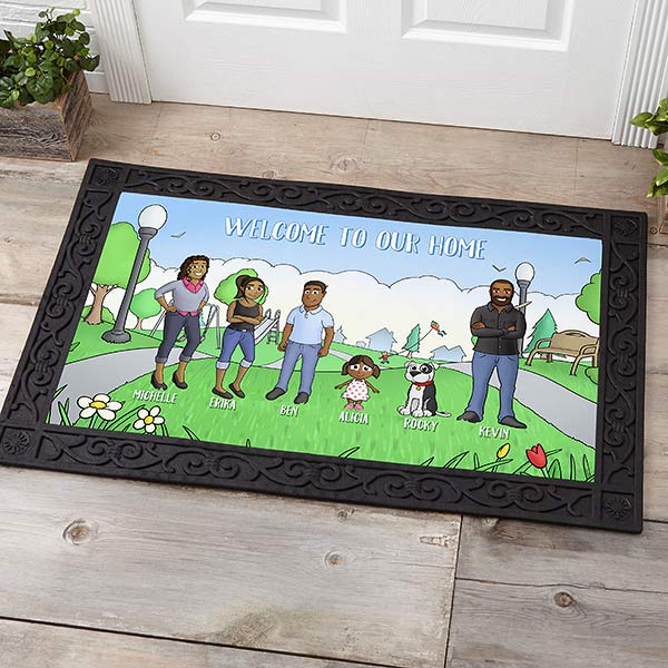 Personalized Doormats 20x35 Our Family Characters