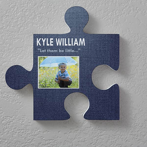 Personalized Puzzle Piece Wall Decor - Textured Designs - 18257