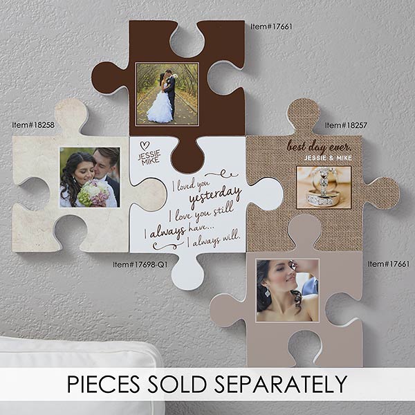 Personalized Puzzle Piece Wall Decor - Textured Designs - 18257