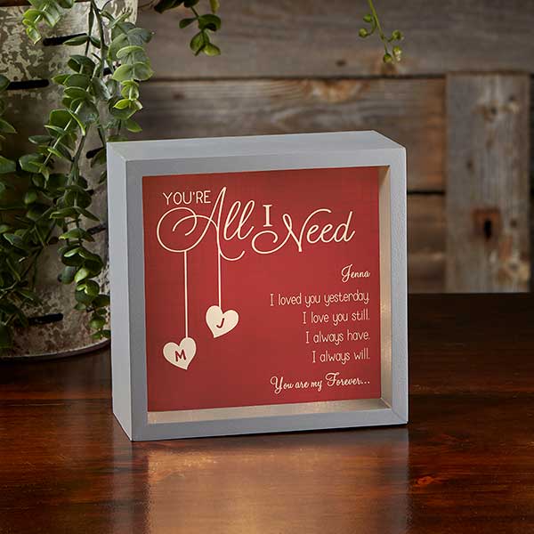 Personalized LED Light Shadow Box - You're All I Need - 18268