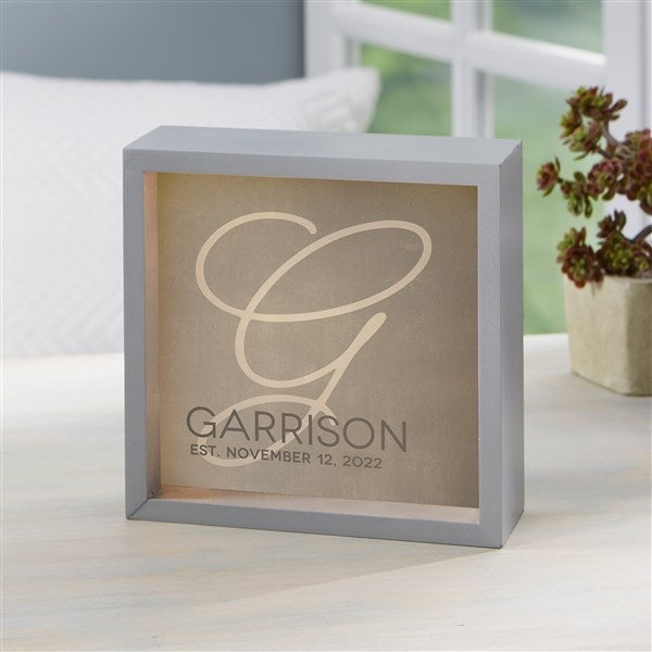 Personalized LED Light Shadow Box - Initial Accent - 18270