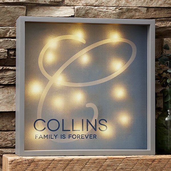 Initial Accent 10x10 Personalized LED Light Shadow Box For The Home