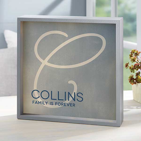Personalized LED Light Shadow Box - Initial Accent - 18270