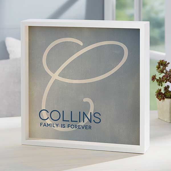 Personalized LED Light Shadow Box - Initial Accent - 18270