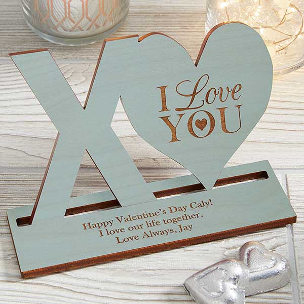 Romantic Wooden Keepsake - XO Heart - 18315