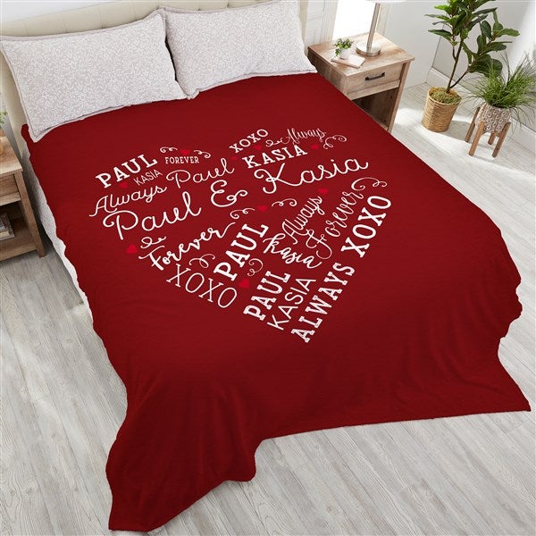 Personalized Word Art Blankets - Loving Heart - 18317