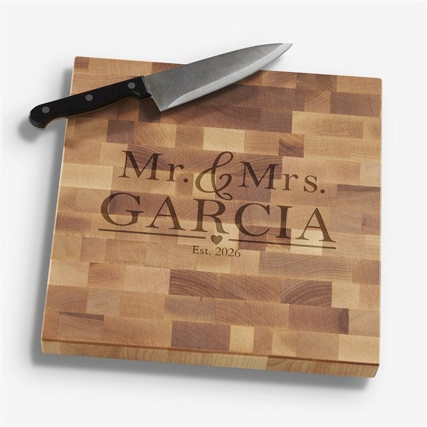 Personalized Butcher Block Cutting Board - Wedding Gift - 18333